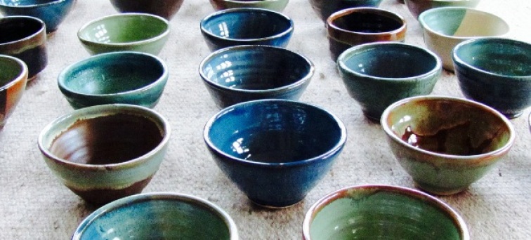 Beautiful soup bowls donated by Deborah Bernstein