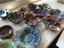 Bowls made by the WVHS Empty Bowls club.